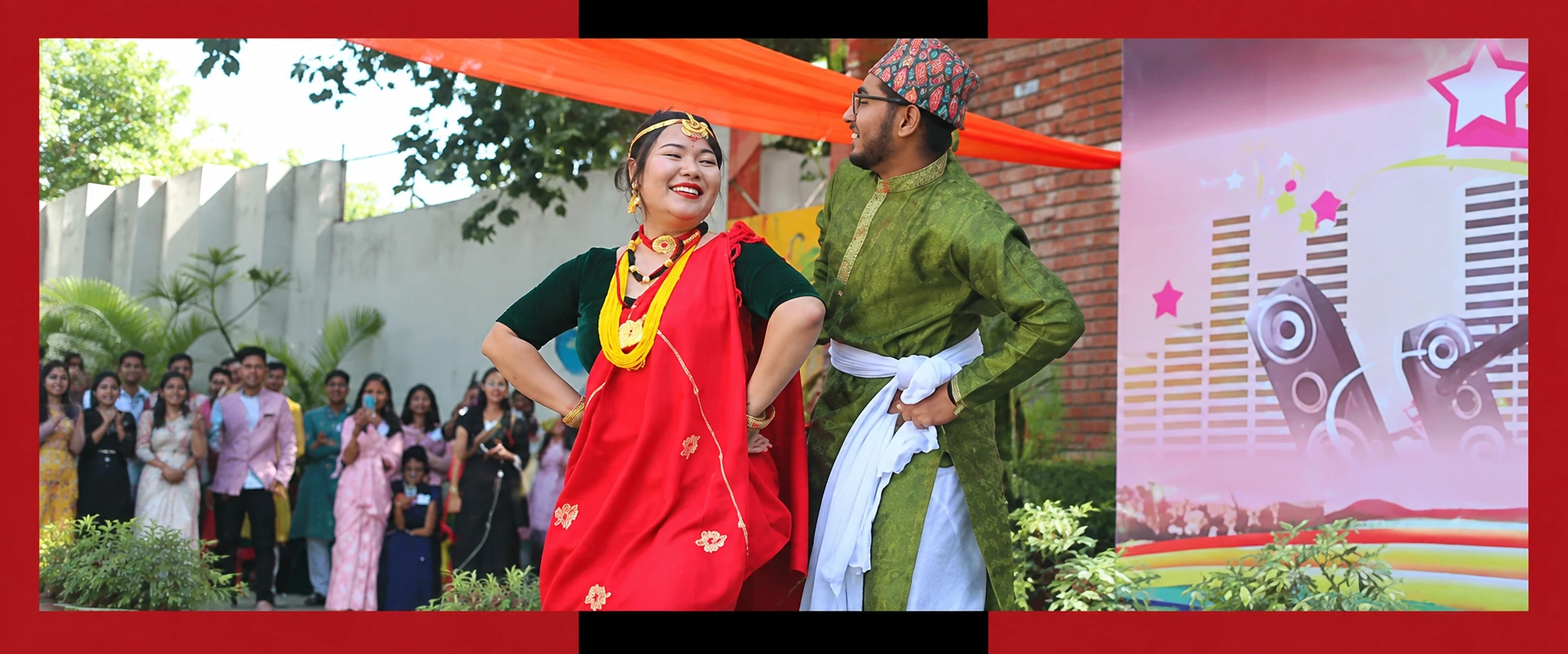 Students performing at a Kukreja Institute cultural event
